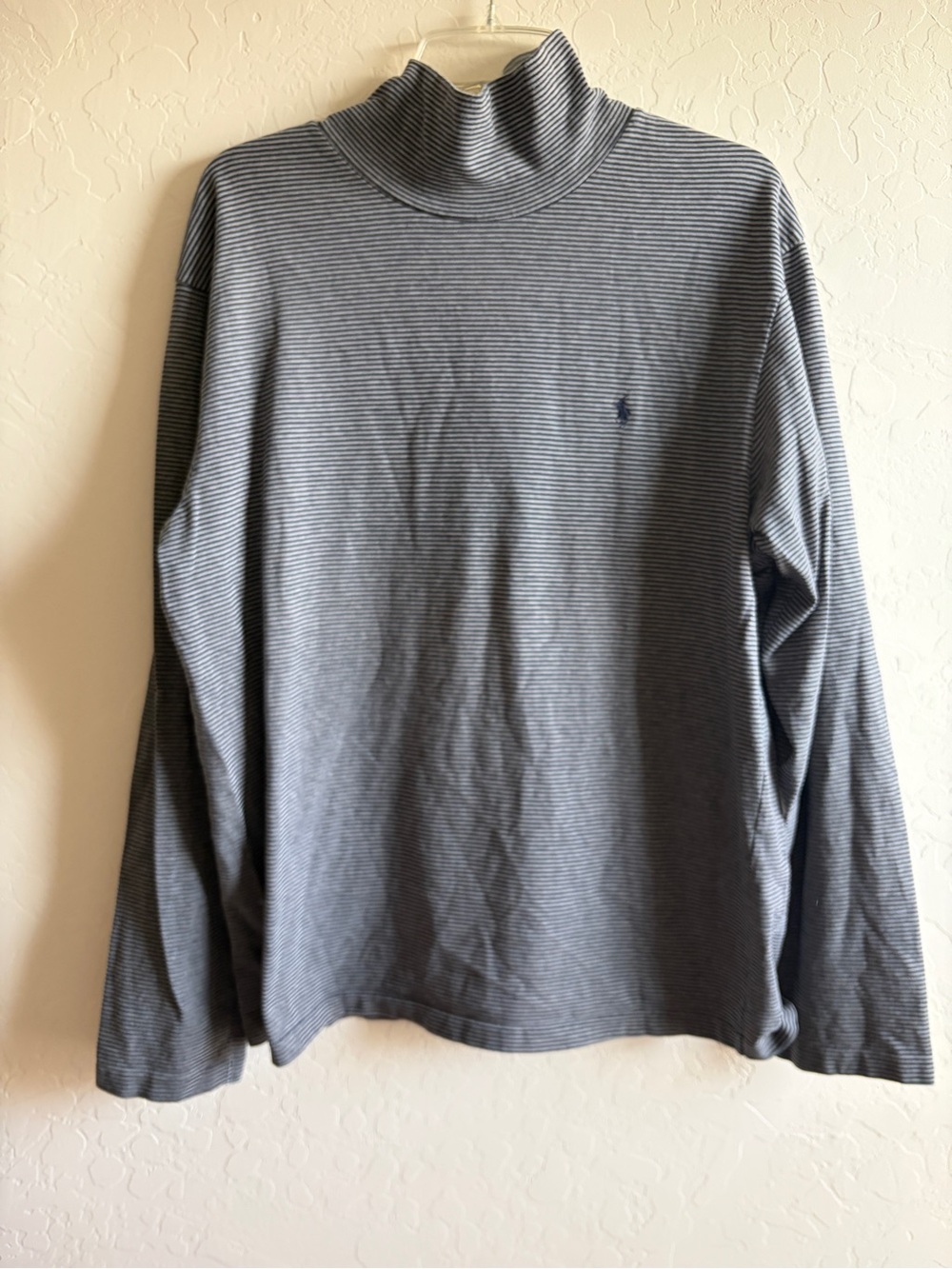 Ralph Lauren Gray Striped Turtleneck Sweatshirt